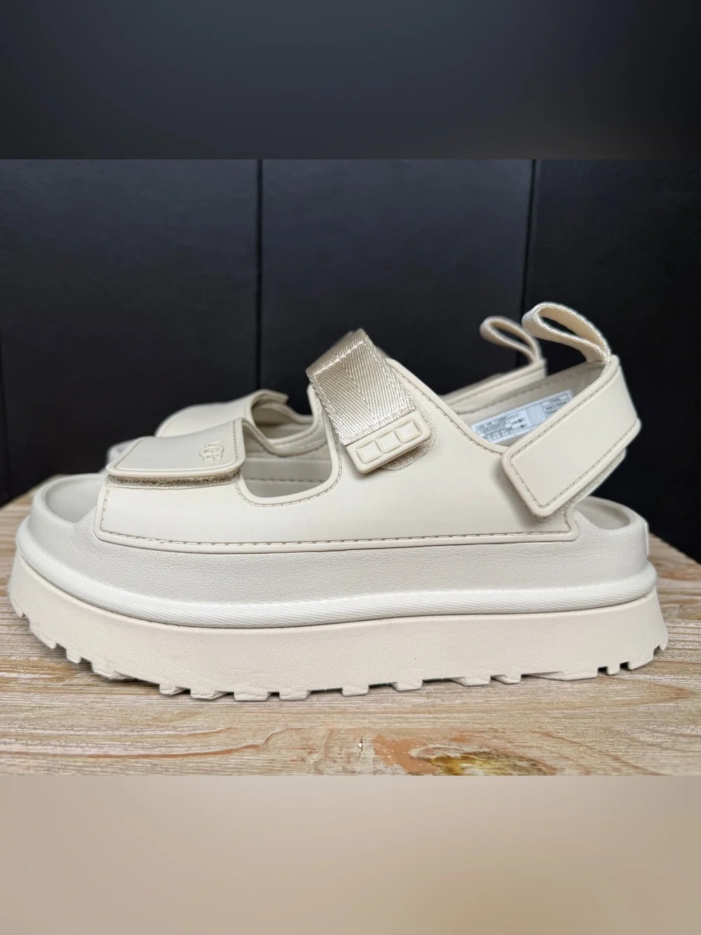UGG Cream Platform Sandals with Adjustable Straps - Picture 6 of 14